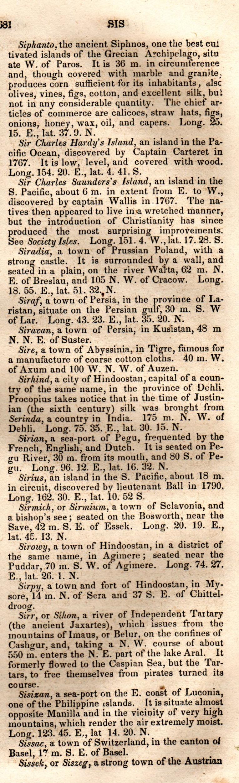 Brookes’ Universal Gazetteer (1850), Page 681 Right Column