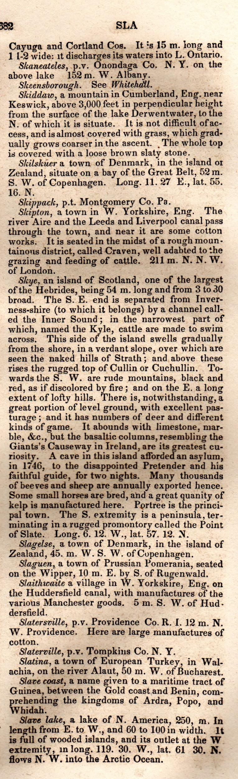 Brookes’ Universal Gazetteer (1850), Page 682 Right Column