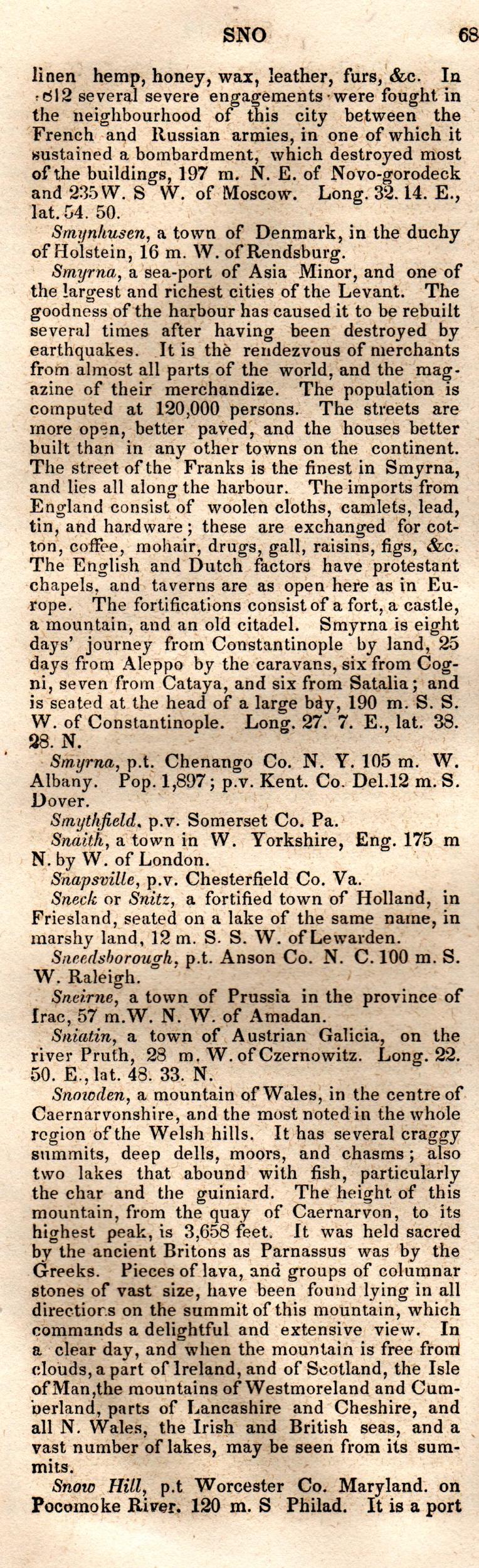 Brookes’ Universal Gazetteer (1850), Page 684 Left Column
