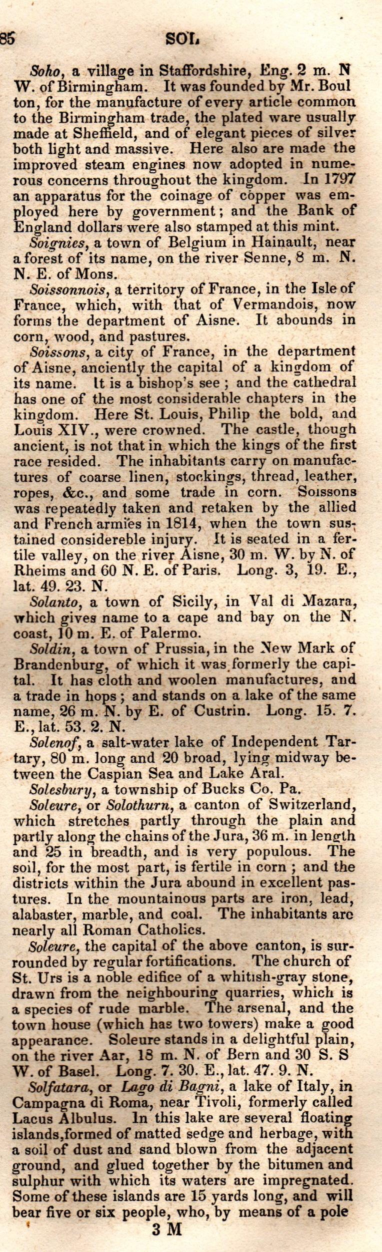 Brookes’ Universal Gazetteer (1850), Page 685 Right Column