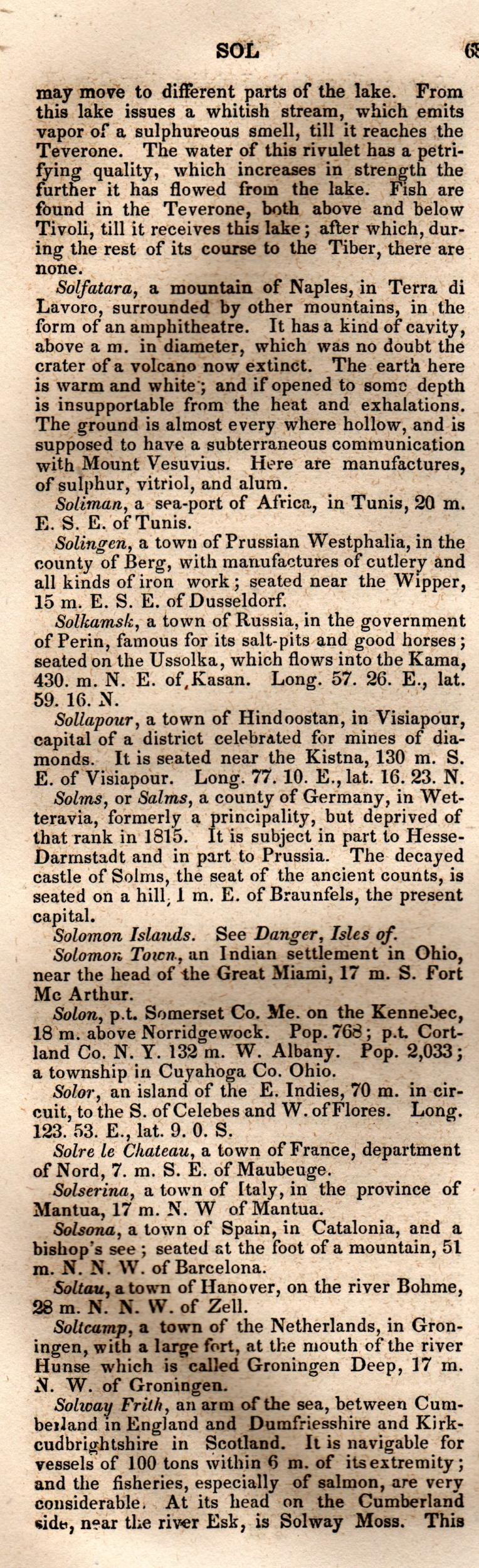 Brookes’ Universal Gazetteer (1850), Page 686 Left Column