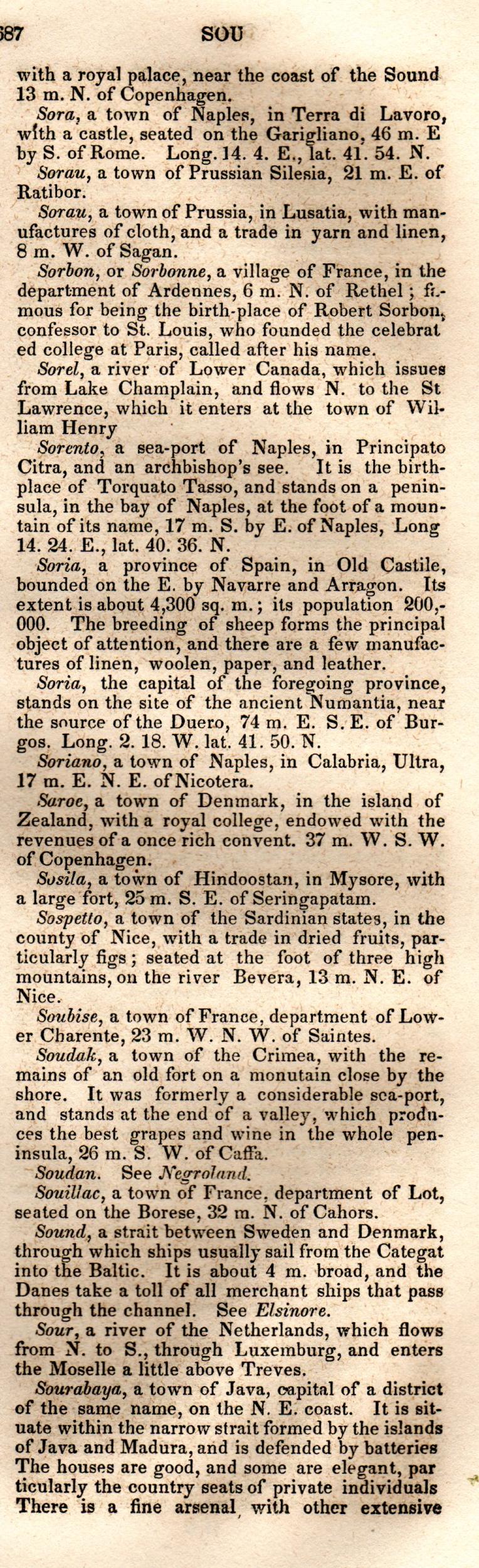 Brookes’ Universal Gazetteer (1850), Page 687 Right Column