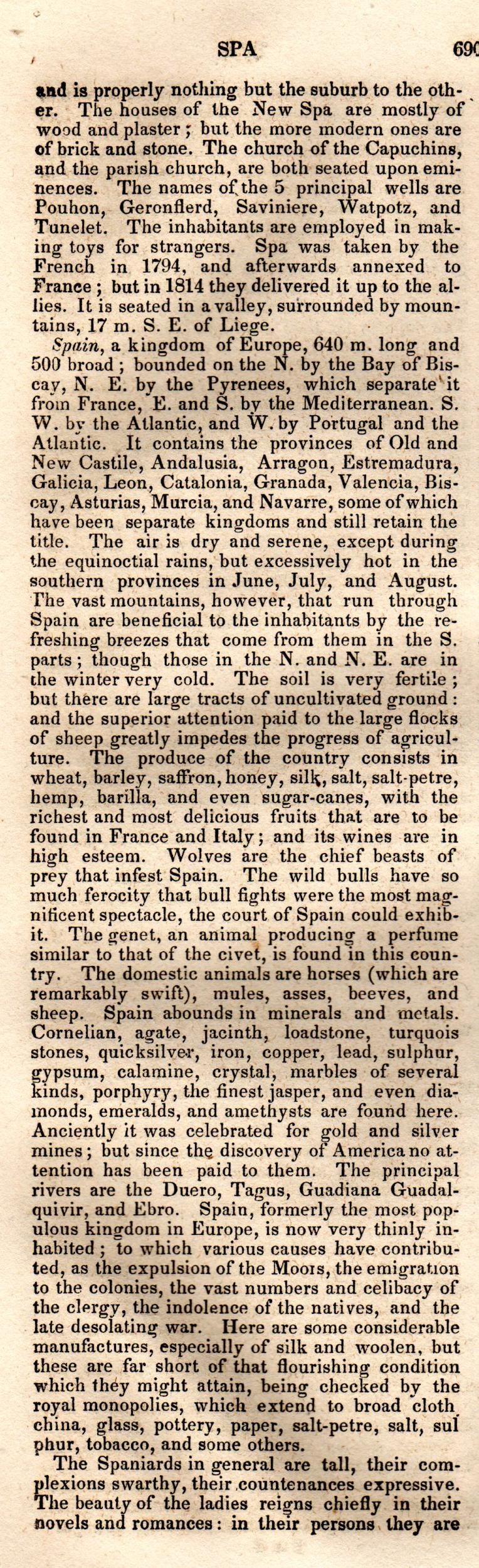 Brookes’ Universal Gazetteer (1850), Page 690 Left Column