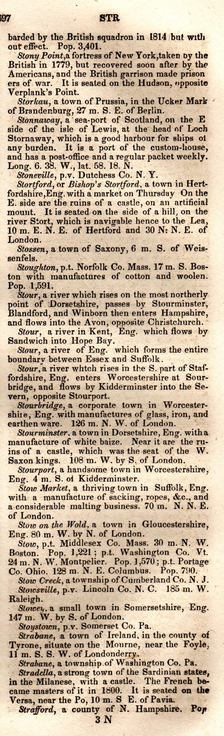 Brookes’ Universal Gazetteer (1850), Page 697 Right Column