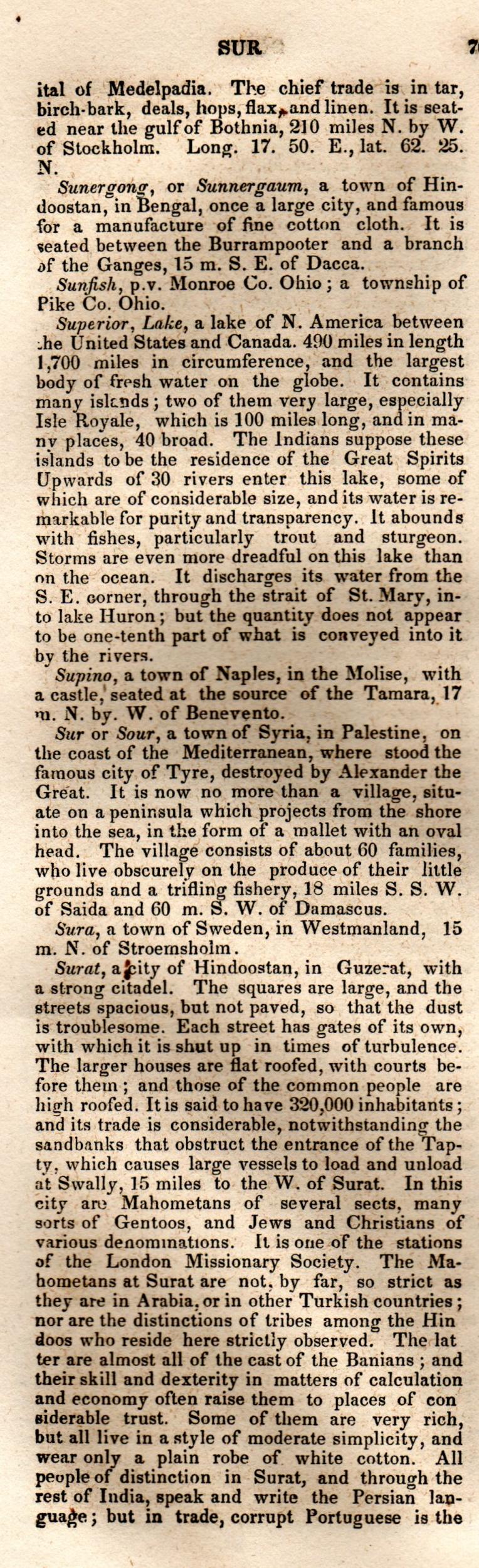 Brookes’ Universal Gazetteer (1850), Page 703 Left Column