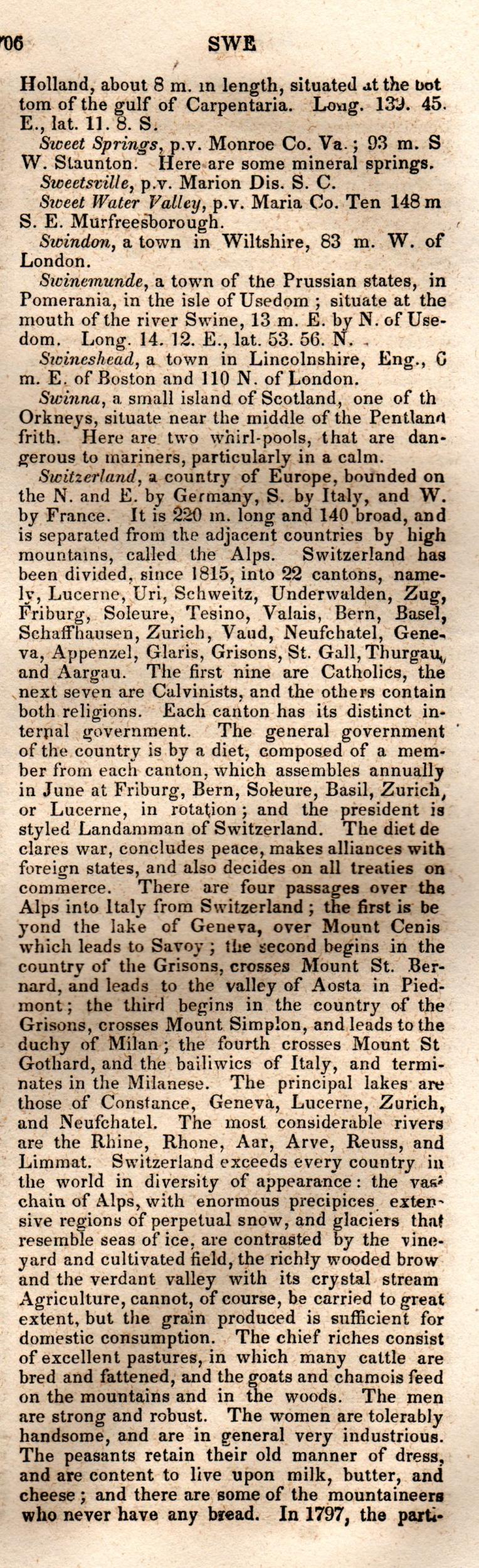 Brookes’ Universal Gazetteer (1850), Page 706 Right Column