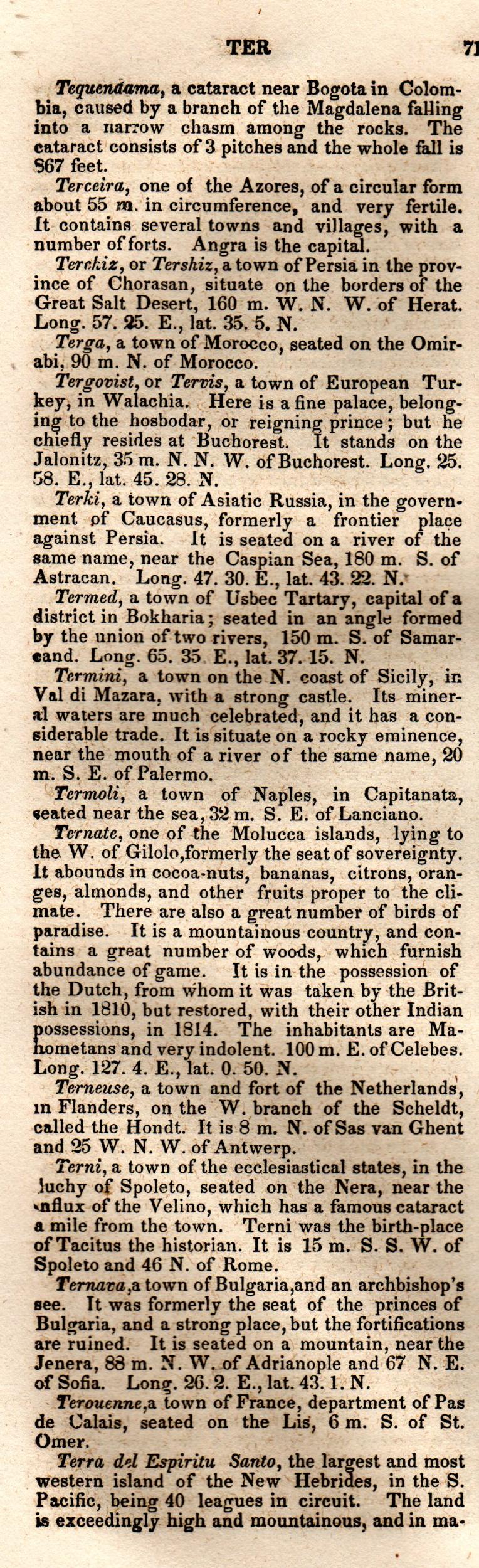 Brookes’ Universal Gazetteer (1850), Page 717 Left Column