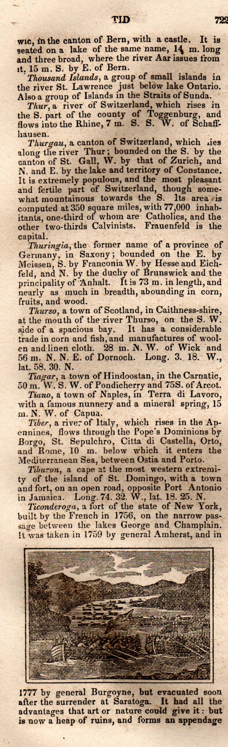 Brookes’ Universal Gazetteer (1850), Page 722 Left Column