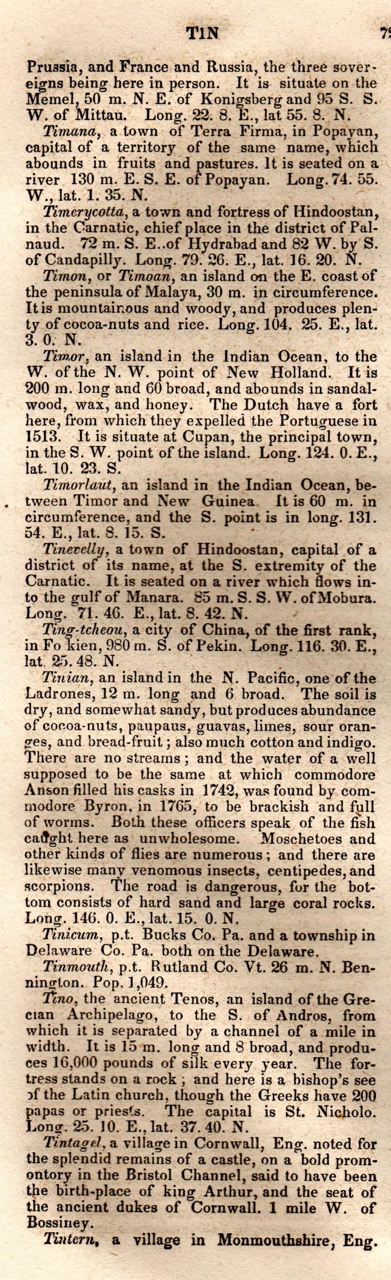 Brookes’ Universal Gazetteer (1850), Page 723 Left Column