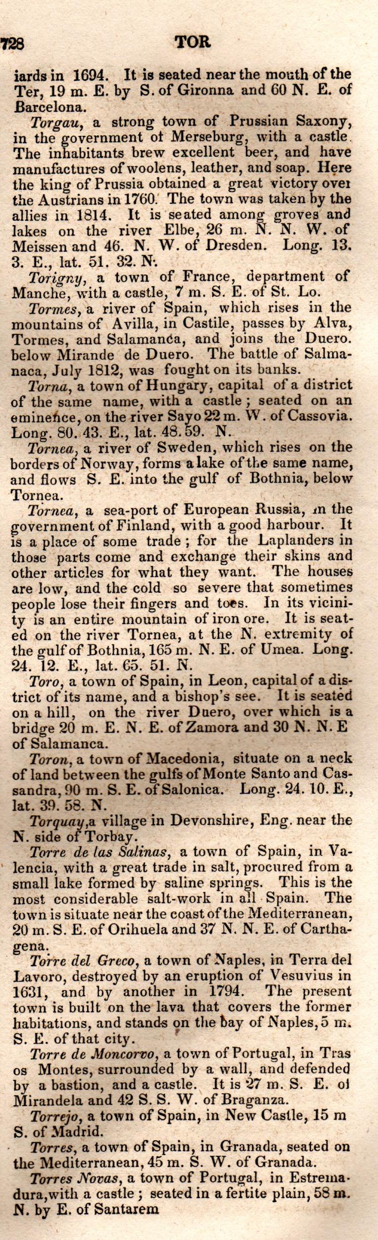 Brookes’ Universal Gazetteer (1850), Page 728 Right Column