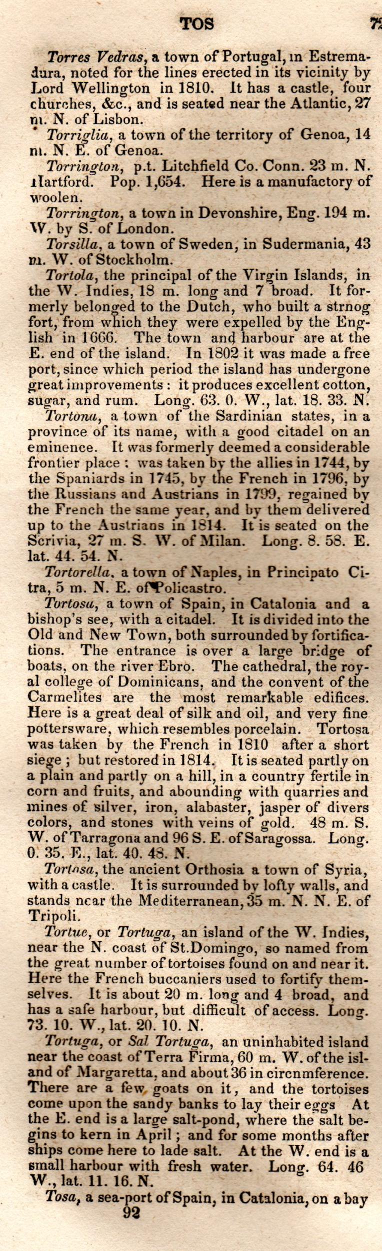Brookes’ Universal Gazetteer (1850), Page 729 Left Column