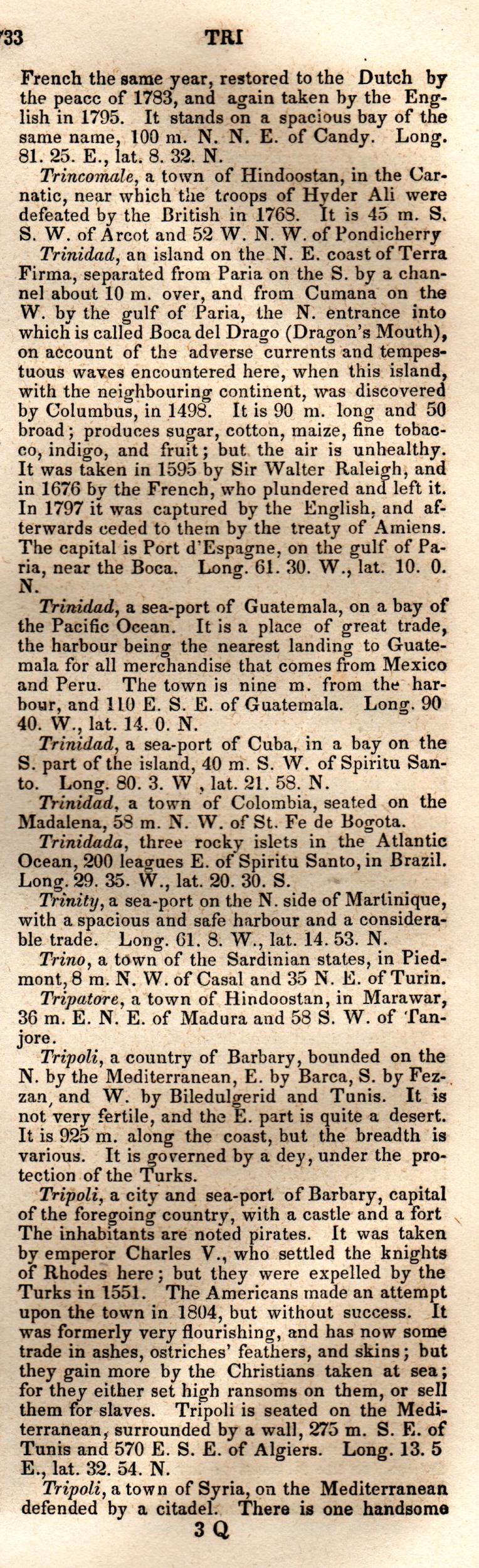 Brookes’ Universal Gazetteer (1850), Page 733 Right Column