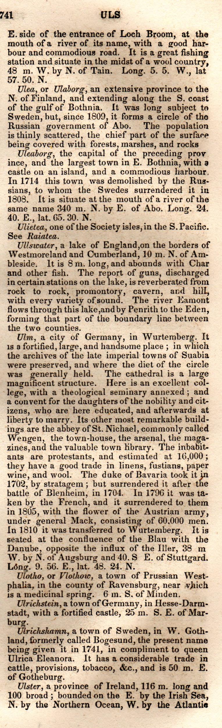 Brookes’ Universal Gazetteer (1850), Page 741 Right Column