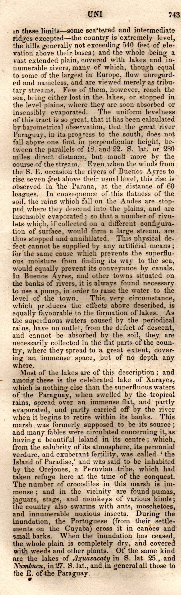 Brookes’ Universal Gazetteer (1850), Page 743 Left Column