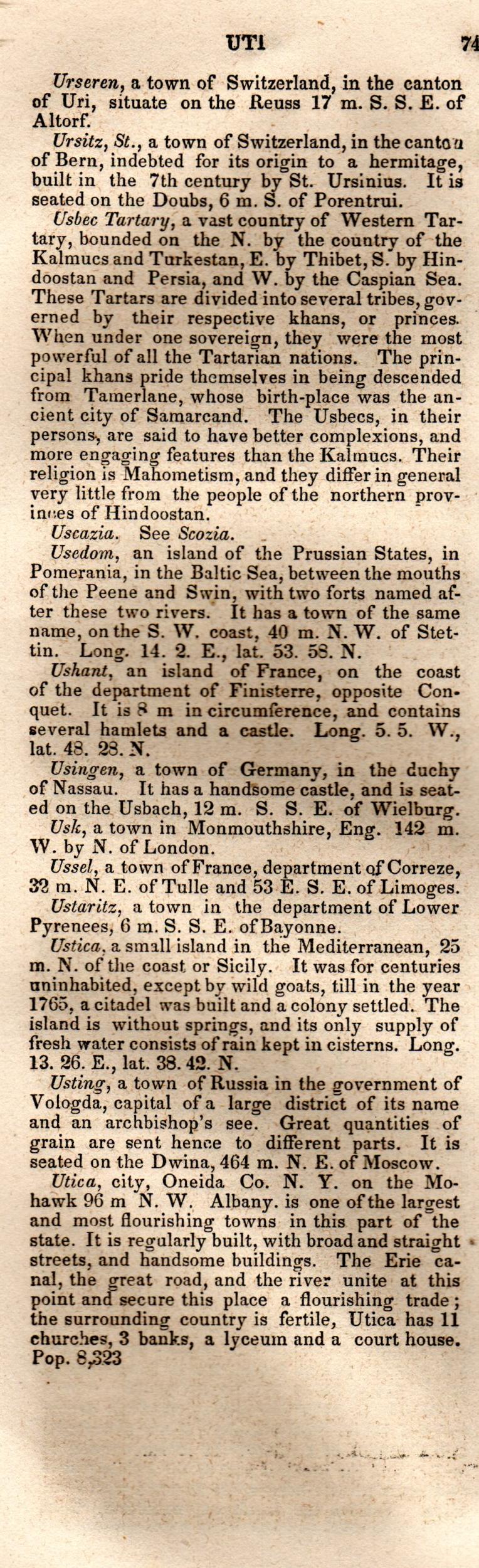 Brookes’ Universal Gazetteer (1850), Page 747 Left Column