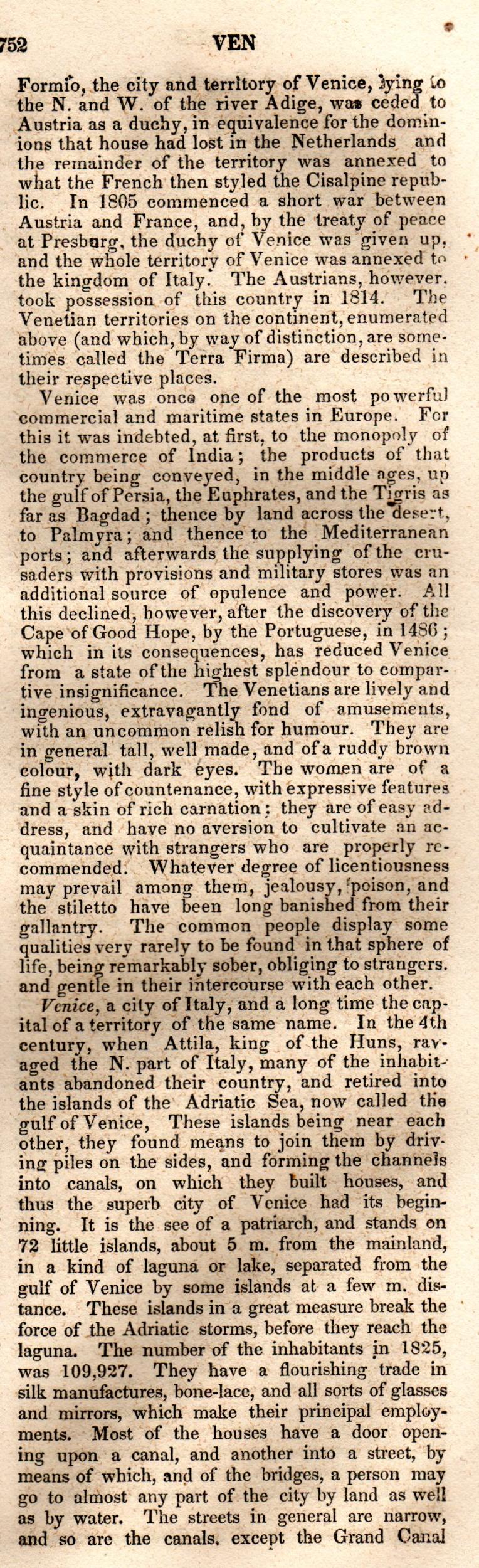 Brookes’ Universal Gazetteer (1850), Page 752 Right Column