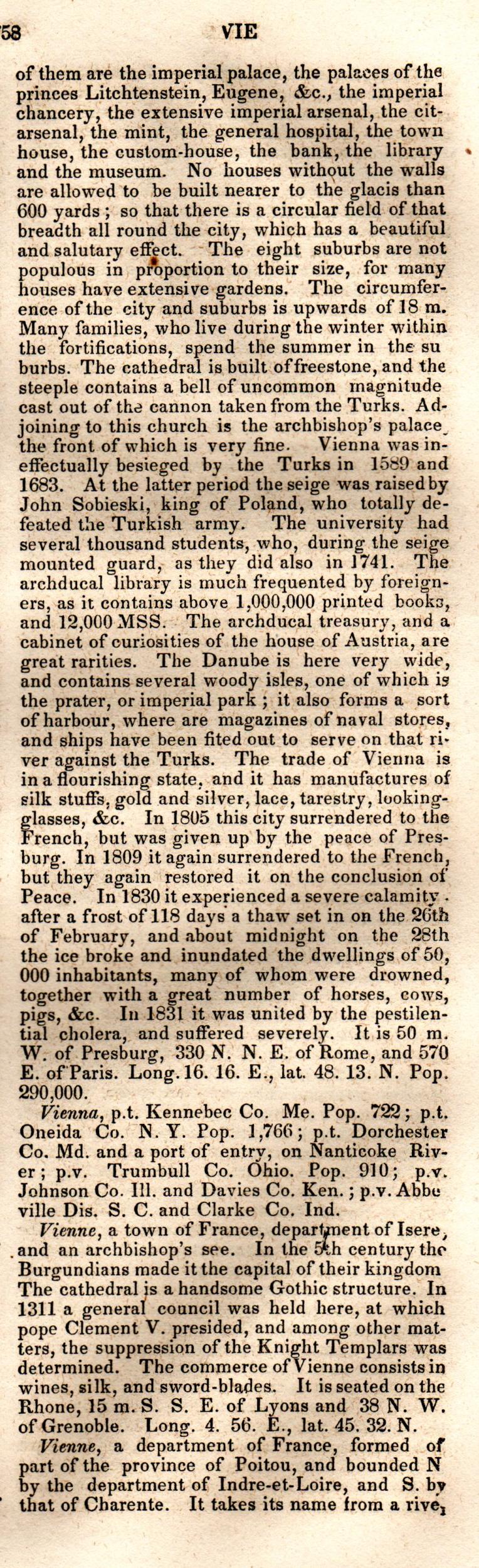 Brookes’ Universal Gazetteer (1850), Page 758 Right Column