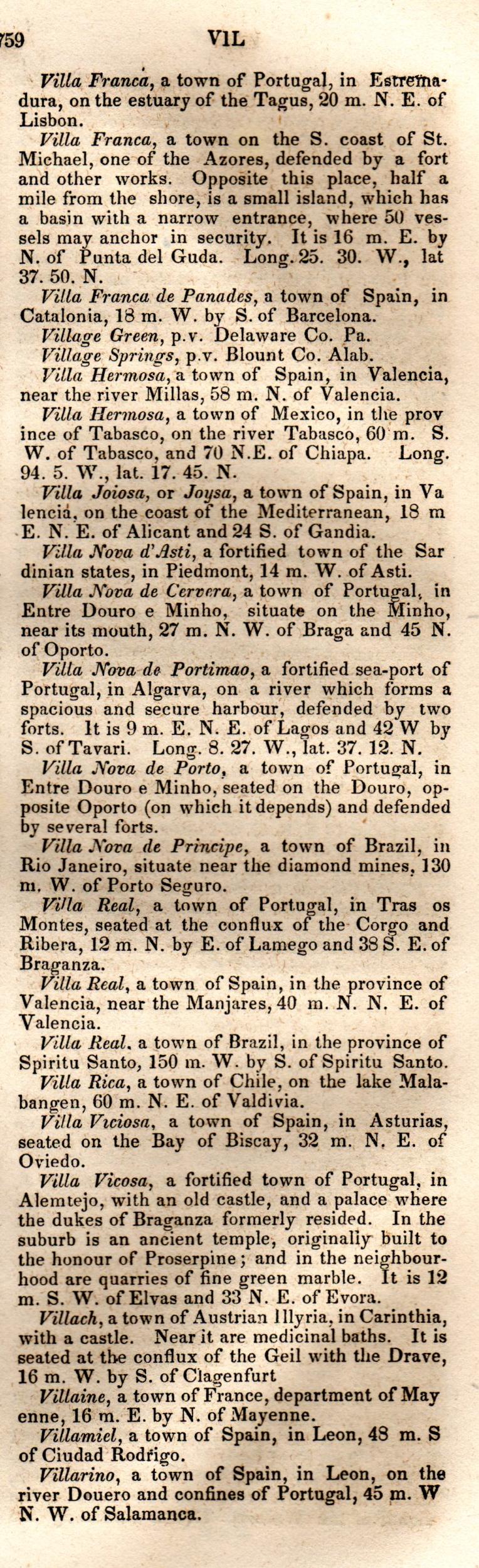 Brookes’ Universal Gazetteer (1850), Page 759 Right Column