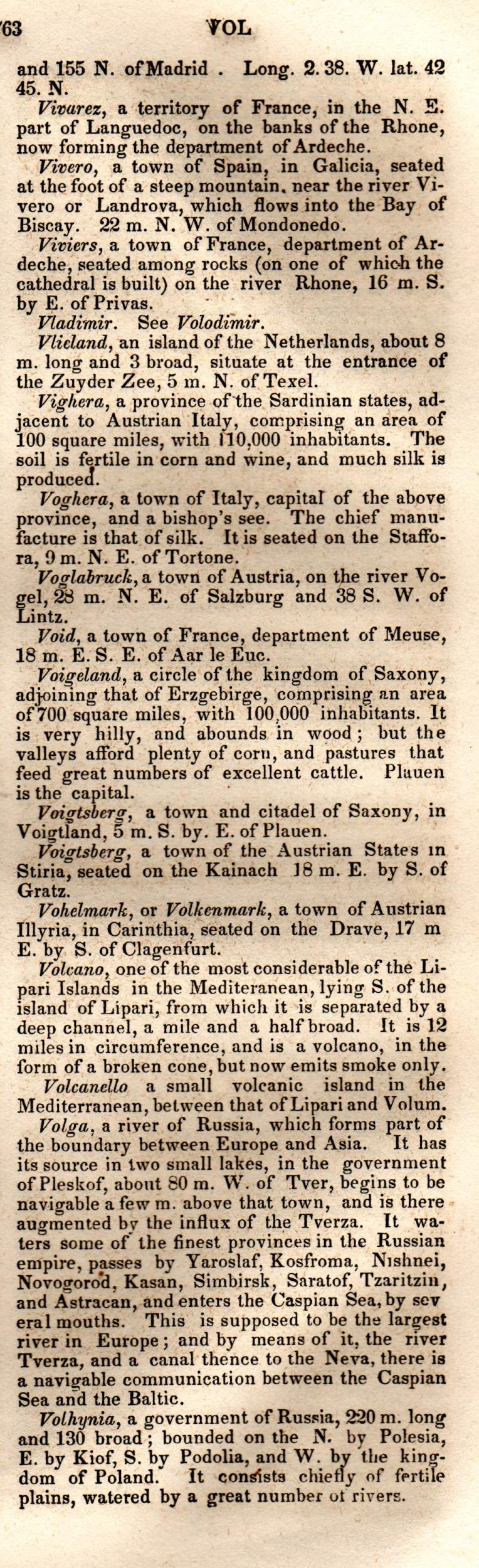 Brookes’ Universal Gazetteer (1850), Page 763 Right Column