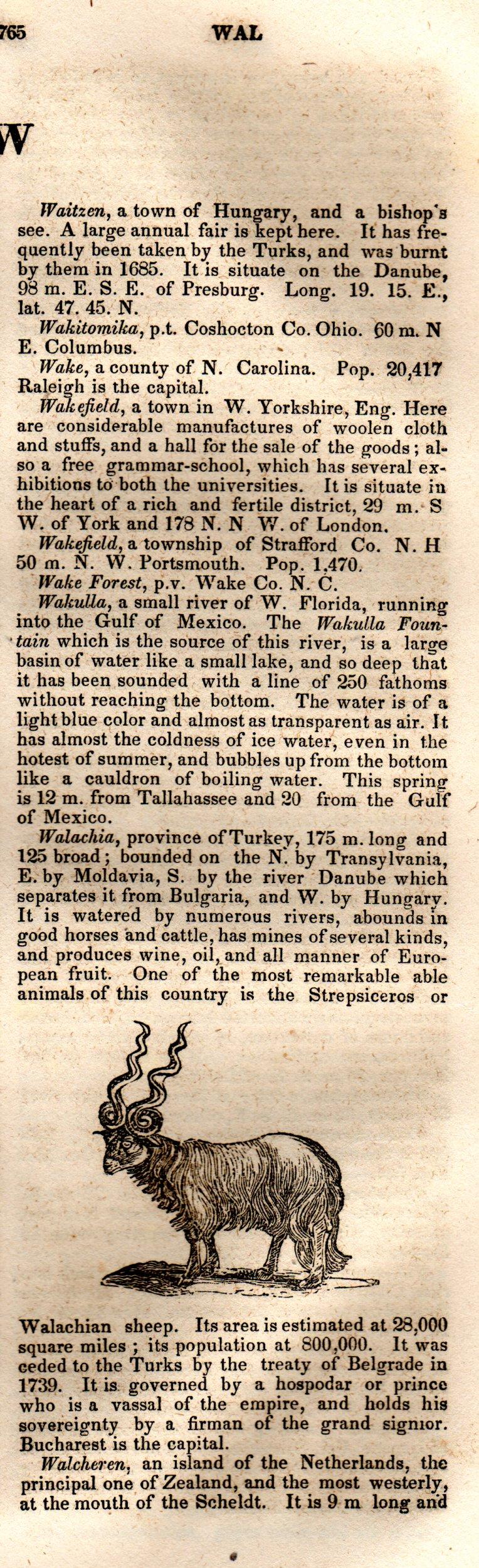 Brookes’ Universal Gazetteer (1850), Page 765 Right Column