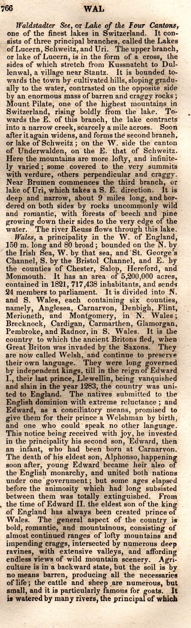 Brookes’ Universal Gazetteer (1850), Page 766 Right Column