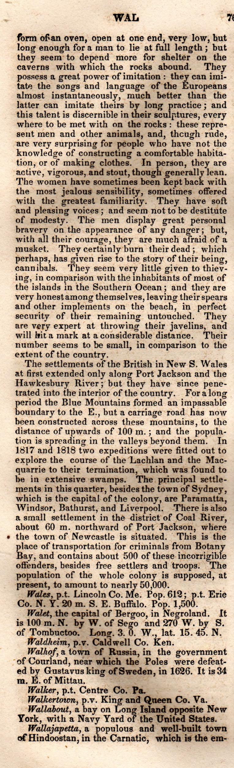 Brookes’ Universal Gazetteer (1850), Page 768 Left Column