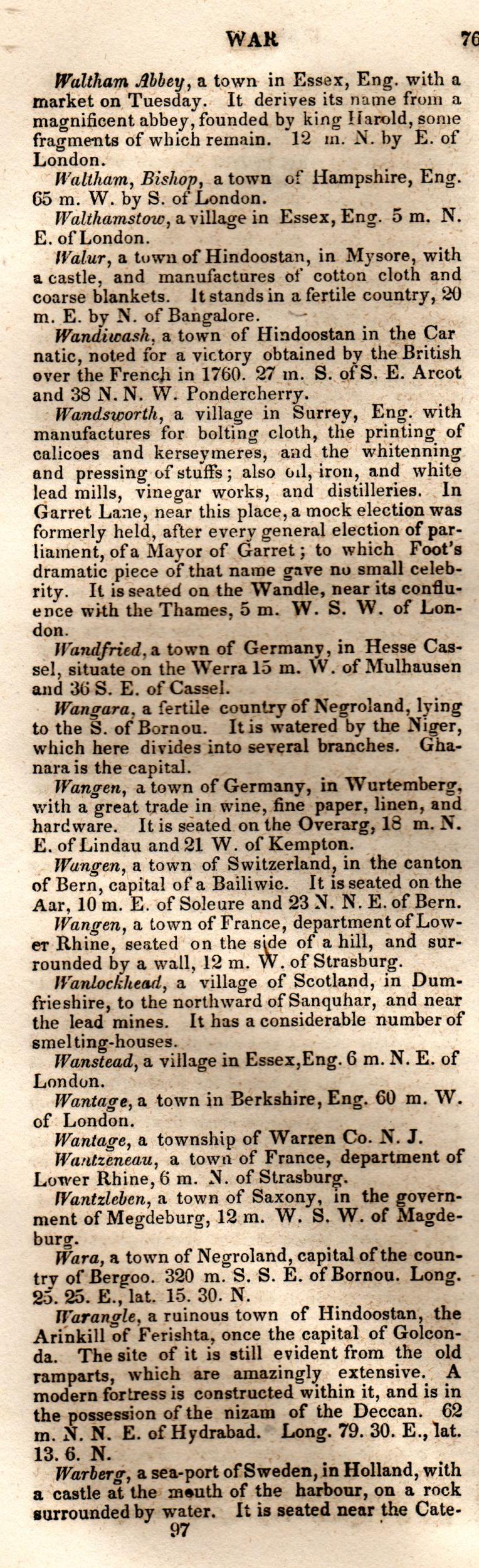 Brookes’ Universal Gazetteer (1850), Page 769 Left Column