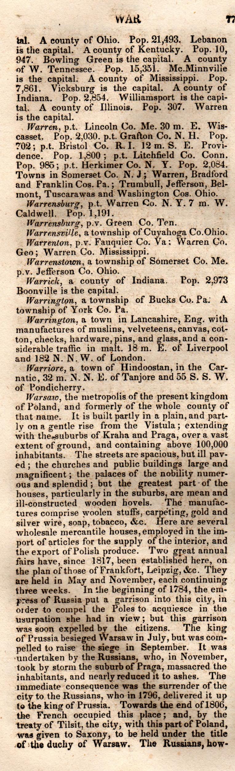 Brookes’ Universal Gazetteer (1850), Page 770 Left Column