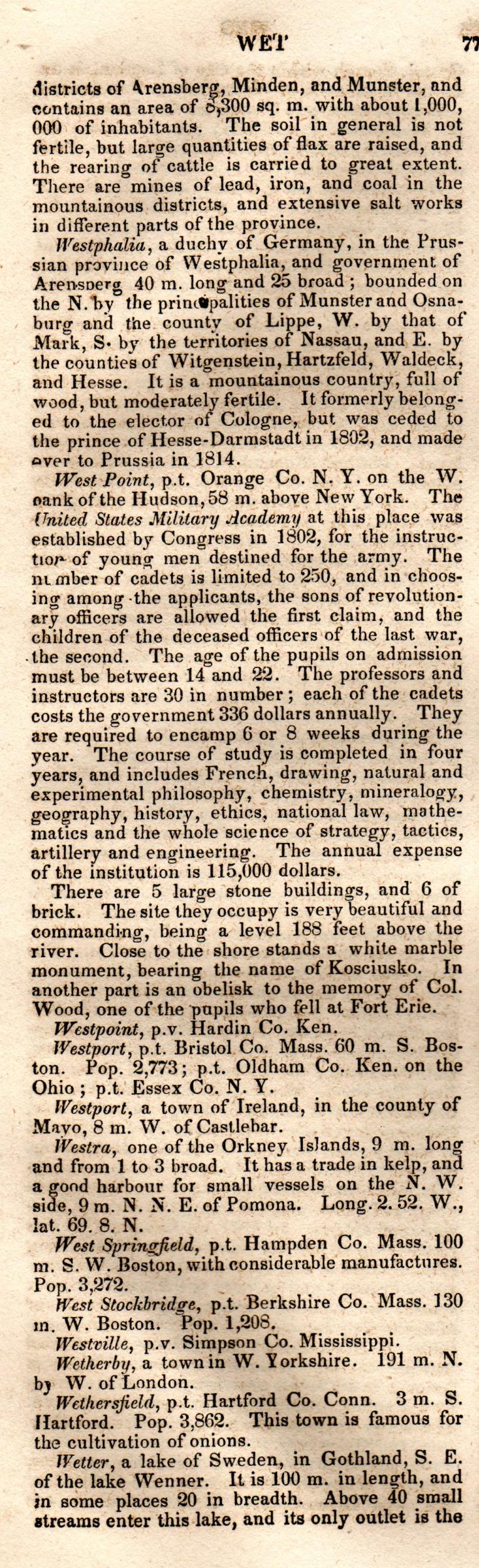 Brookes’ Universal Gazetteer (1850), Page 776 Left Column