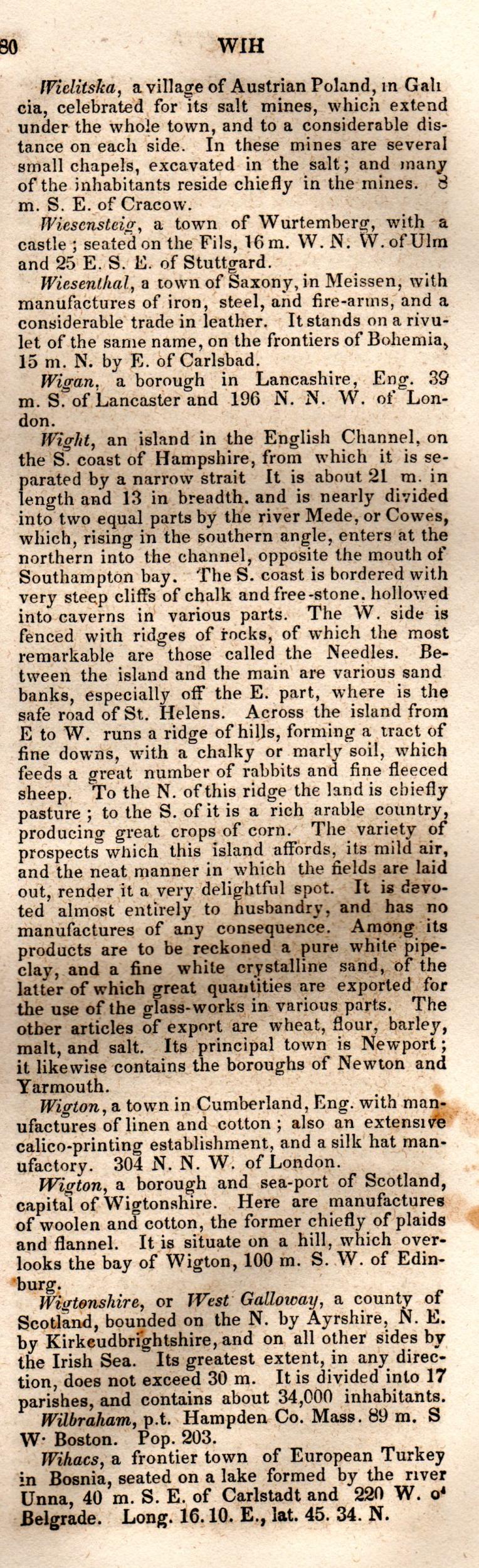 Brookes’ Universal Gazetteer (1850), Page 780 Right Column