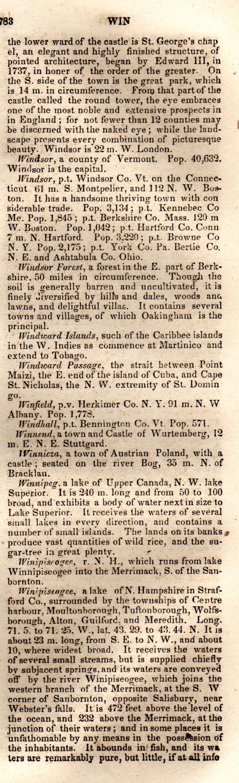 Brookes’ Universal Gazetteer (1850), Page 783 Right Column