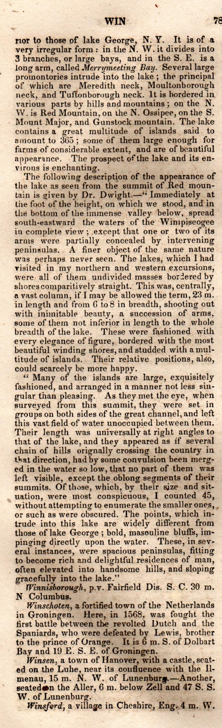 Brookes’ Universal Gazetteer (1850), Page 784 Left Column