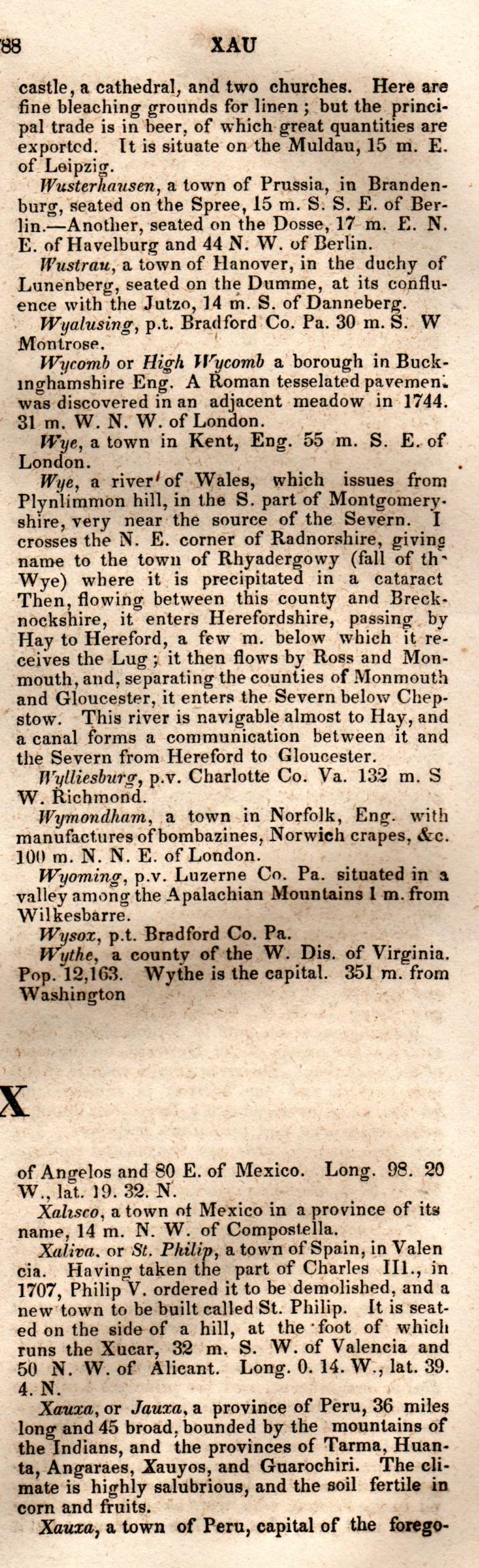 Brookes’ Universal Gazetteer (1850), Page 788 Right Column