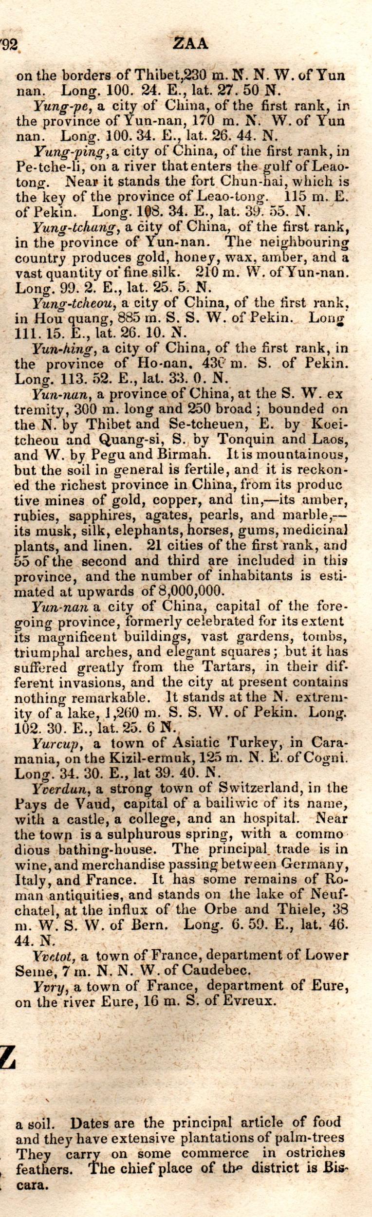 Brookes’ Universal Gazetteer (1850), Page 792 Right Column