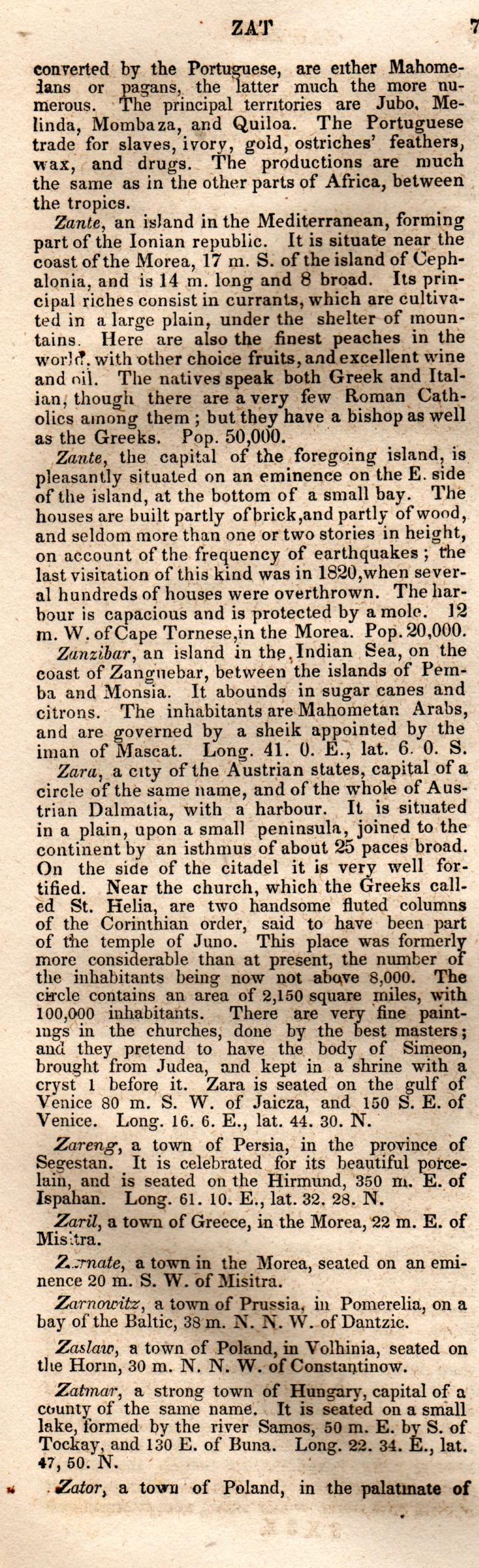 Brookes’ Universal Gazetteer (1850), Page 794 Left Column