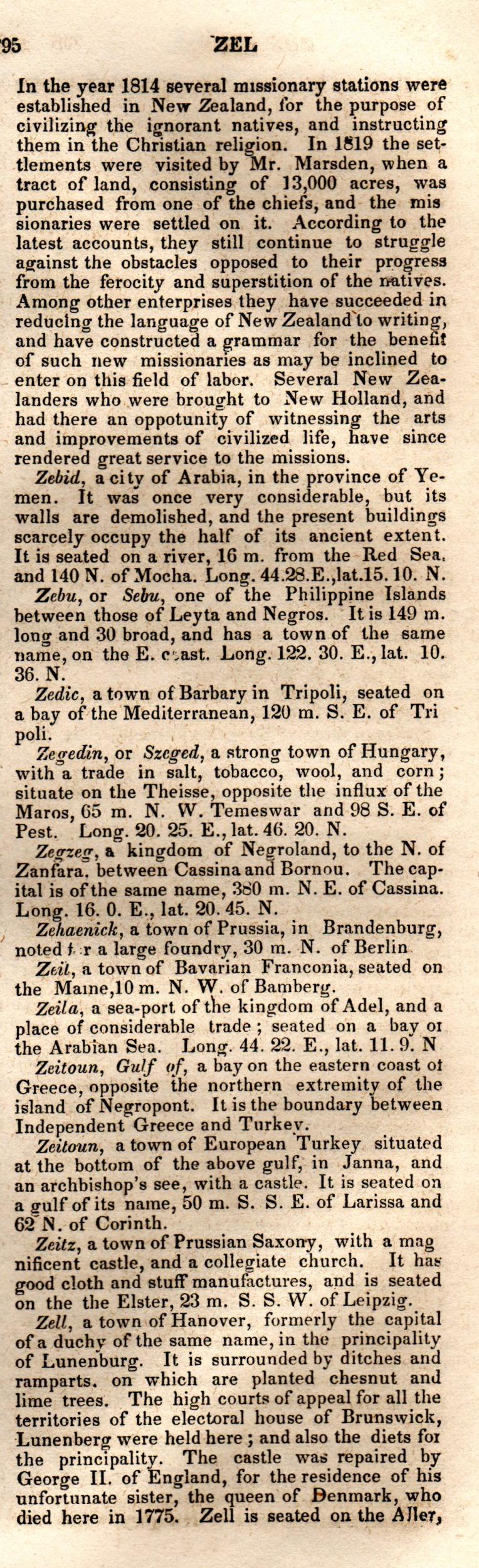 Brookes’ Universal Gazetteer (1850), Page 795 Right Column