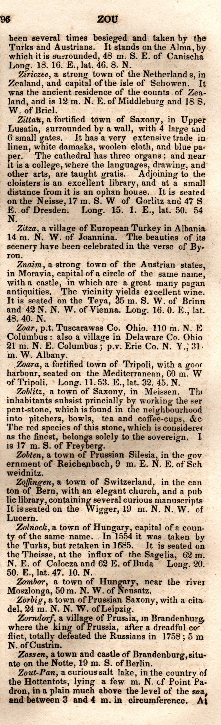 Brookes’ Universal Gazetteer (1850), Page 796 Right Column