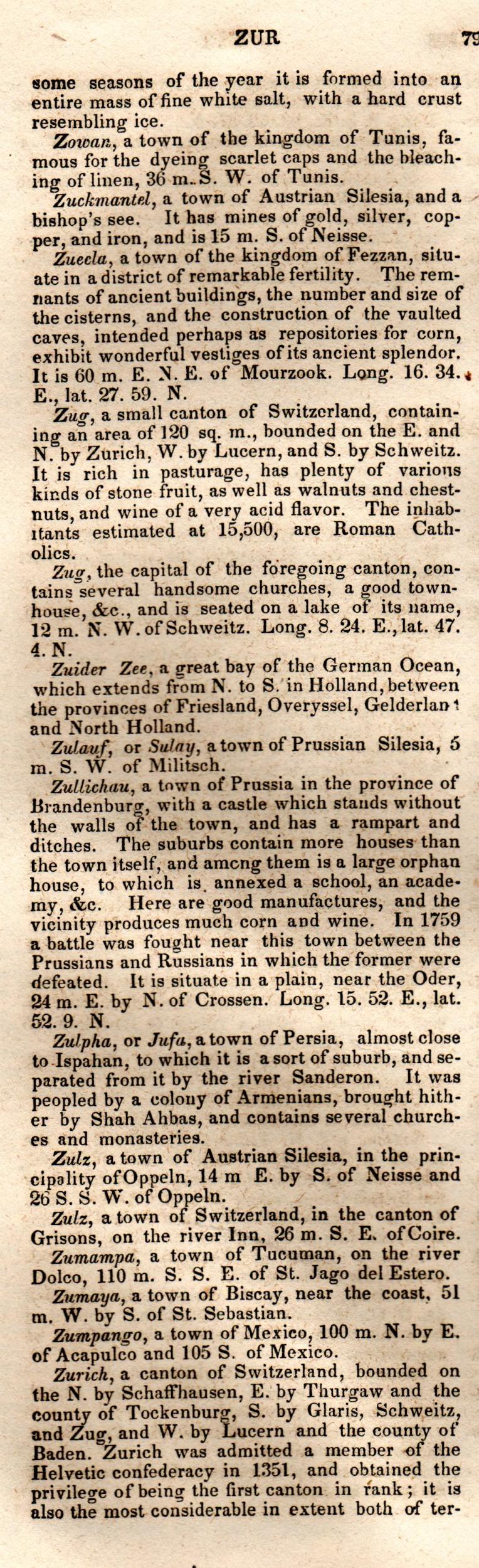 Brookes’ Universal Gazetteer (1850), Page 797 Left Column