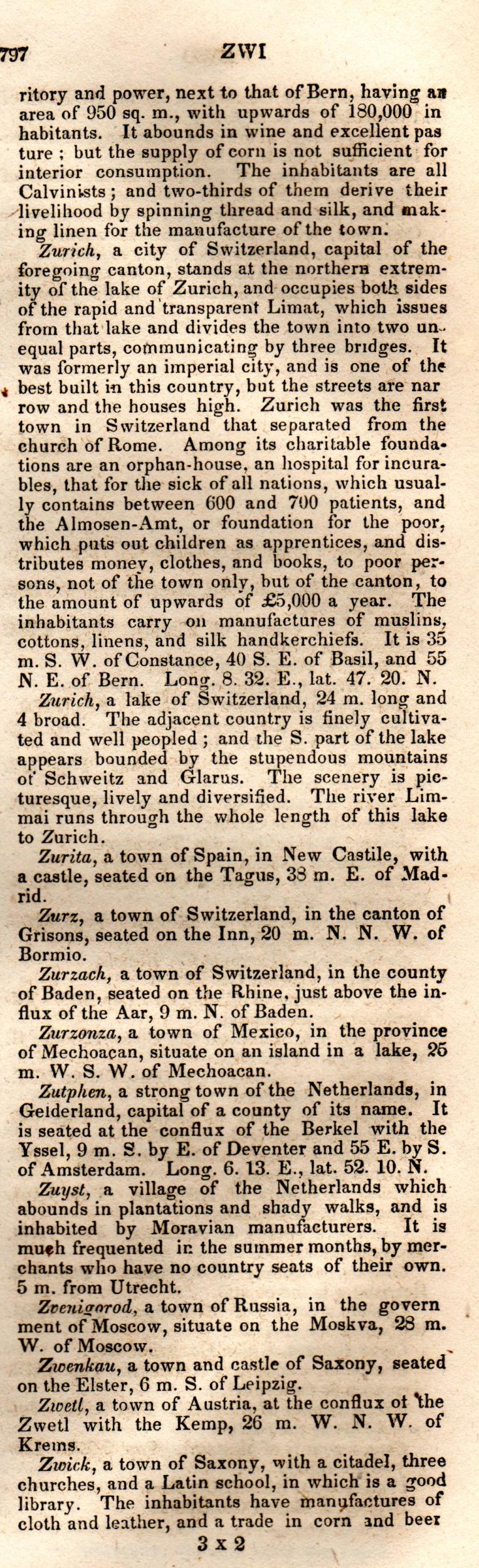Brookes’ Universal Gazetteer (1850), Page 797 Right Column